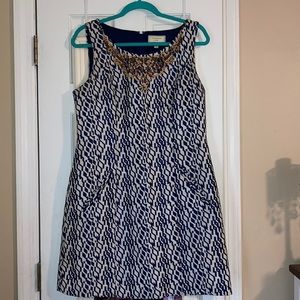 Moulinette Soeurs blue and white patterned dress!